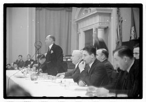 Boston Parks Football Leagues 1937 event, Commissioner William Long seated in center