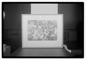 Modern art c/o Collier Copies of oils & watercolor & 2 statues