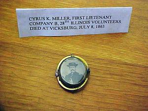 Locket with portrait of Cyrus K. Miller