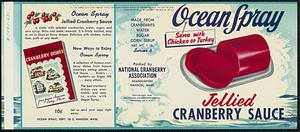 Ocean Spray Jellied Cranberry Sauce 1 lb. Serves 6 Can Label