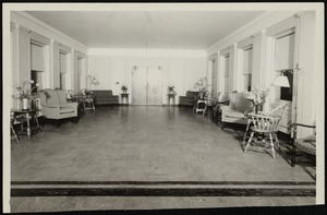 Connecting sun parlor between the Faulkner Hospital surgical and medical buildings