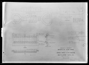 Engineering Plans, Distribution Department, Spot Pond Gatehouse, self-closing gate, etc., Stoneham, Mass., Feb. 16, 1898