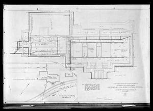 Engineering Plans, Distribution Department, Chestnut Hill Low Service Pumping Station, plan of drainage system, Sheet D, Brighton, Mass., Jul. 30, 1898