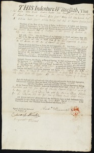 Noble Spencer indentured to apprentice with Richard Hunnewell, Jr. of Penobscot, 27 January 1795