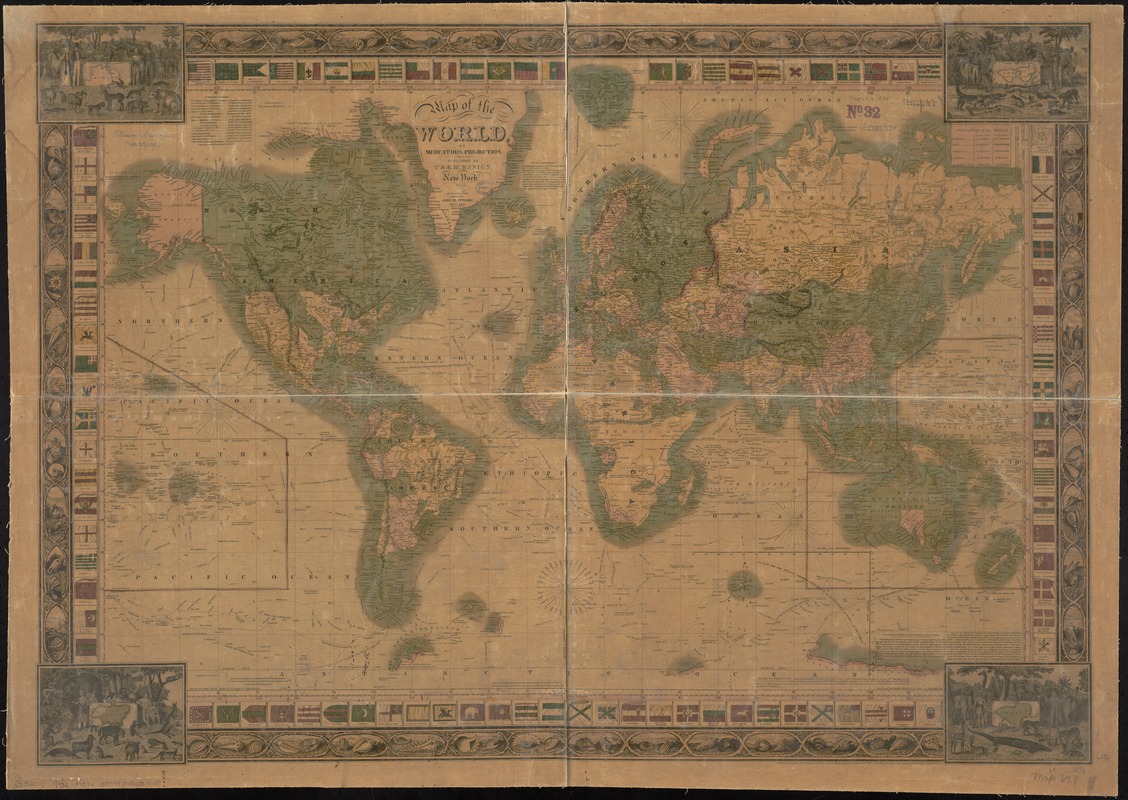 Map of the world, on Mercator's projection