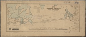 Map of the submarine telegraph between America & Europe, with its various communications on the two continents