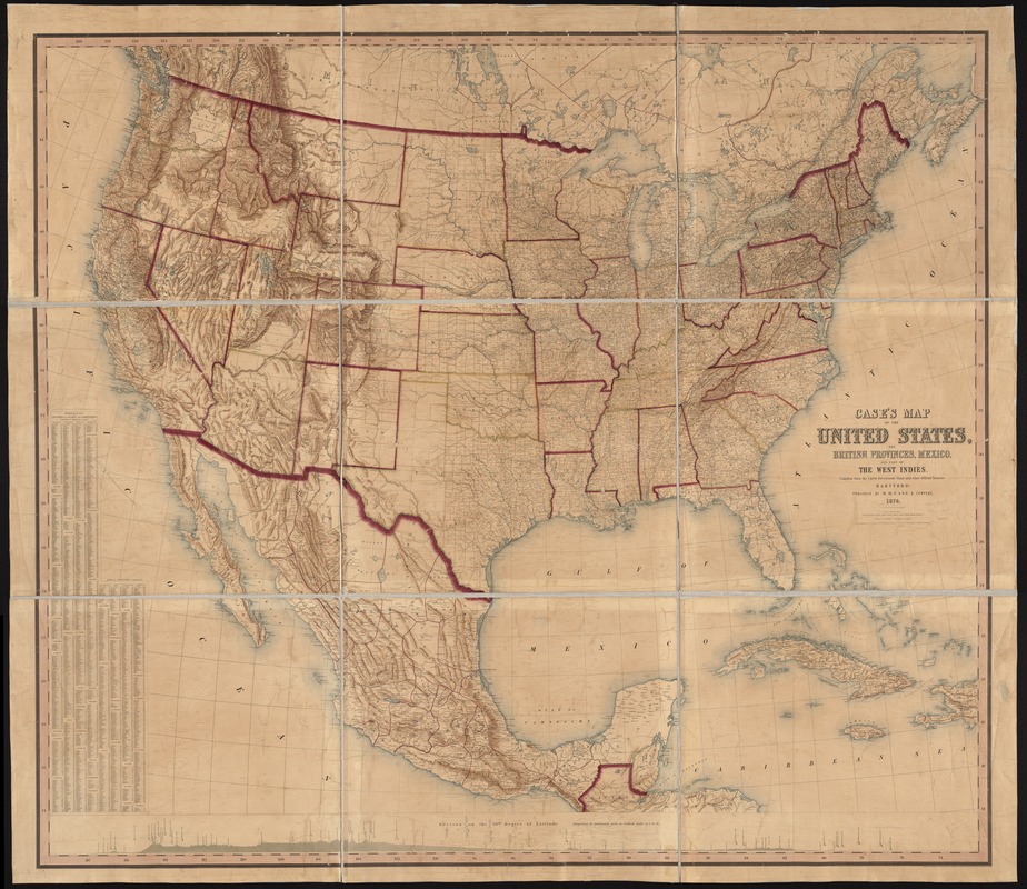 Case's map of the United States, the British provinces, Mexico, and part of the West Indies