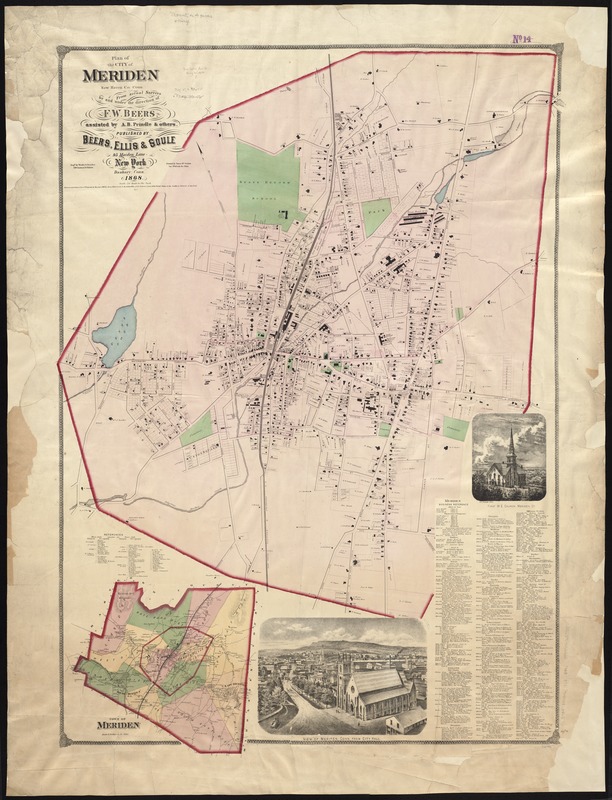 Plan of the city of Meriden, New Haven Co., Conn. from actual surveys