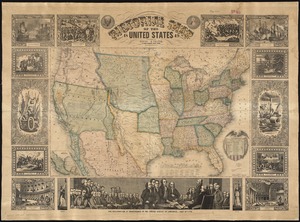 Pictorial map of the United States, 1849