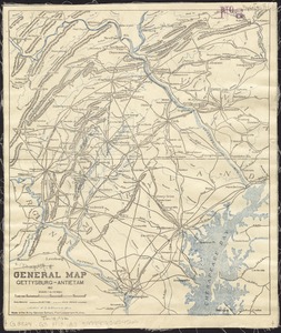 General map, Gettysburg-Antietam