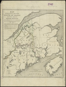 Map of the northern part of the state of Maine and of the adjacent British provinces