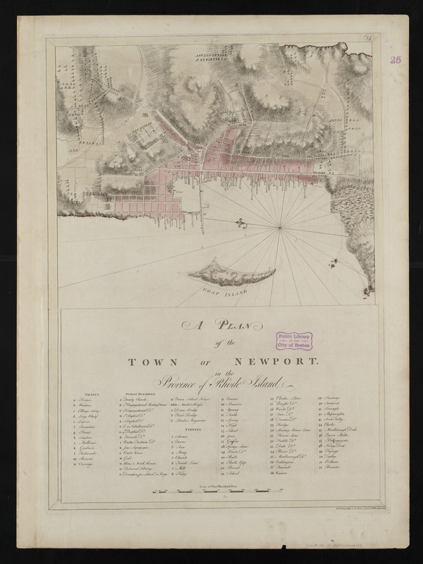 A plan of the town of Newport in the province of Rhode Island