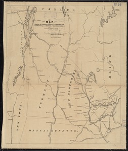 Map showing the relative distances of Porsmouth [i.e. Portsmouth] and Boston from Concord & Manchester, N.H