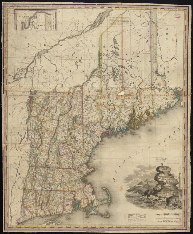 Map Of The States Of Maine New Hampshire Vermont Massachusetts