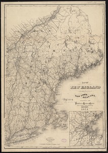 Map of New England with adjacent portions of New York & Canada