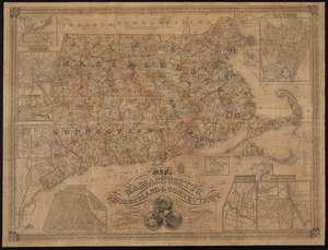 Map of Massachusetts, Rhode-Island & Connecticut