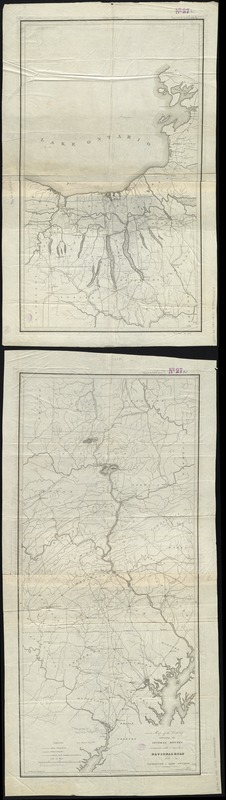 Map of the country embracing the several routes examined with a view to a national road from Washington to Lake Ontario