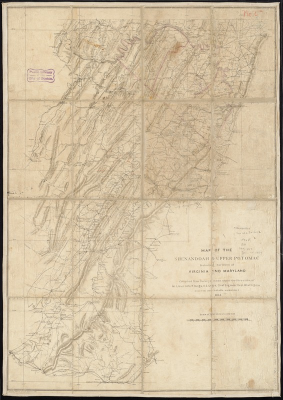 Map of the Shenandoah & Upper Potomac including portions of Virginia and Maryland