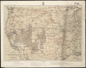 1879. Progress map of the U.S. Geographical Surveys west of the 100th Meridian
