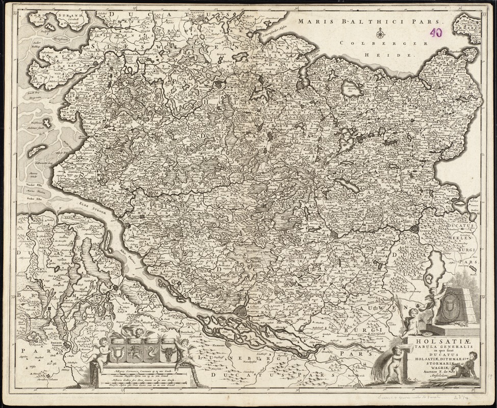 Holsatiae tabula generalis in qua sunt Ducatus Holsatiae, Dithmarsiae, Stormariae et Wagriae