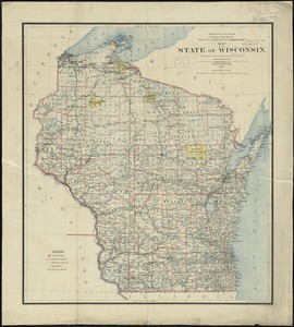 Map of the state of Wisconsin