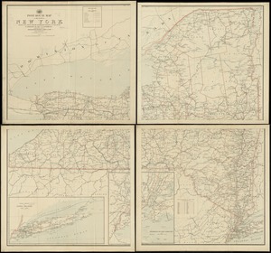 Post route map of the State of New York showing post offices with the intermediate distances on mail routes in operation on the 1st of September, 1897