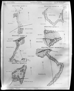 Six maps of areas in Massachusetts