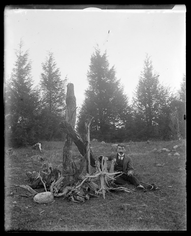 Augustus Martin on hilltop overlooking Woods Pond