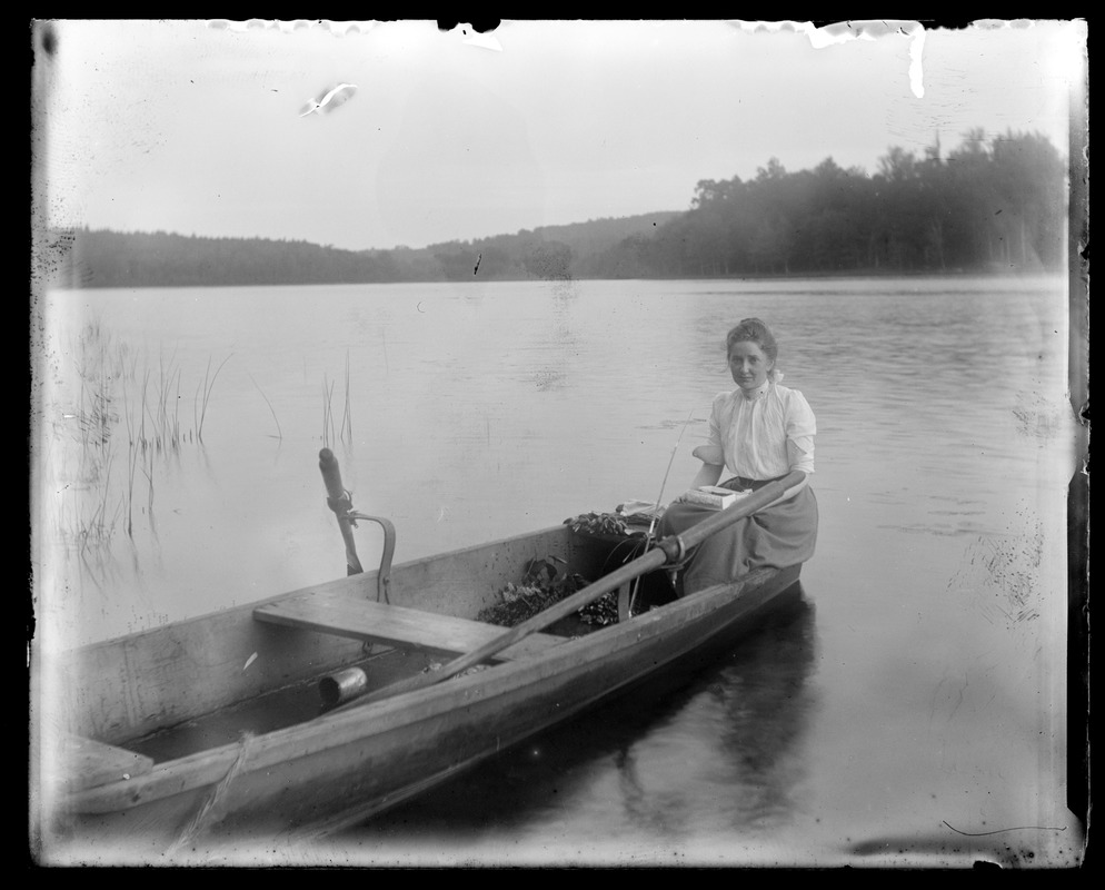 Minnie Avery in row boat