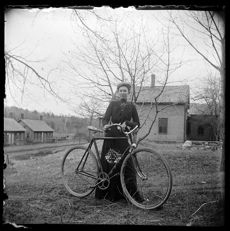 Woman with bicycle near Crystal St.