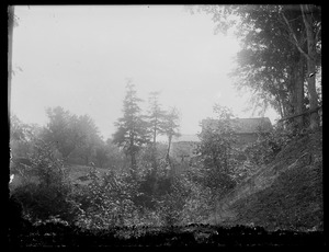 Landscape with old wood buildings