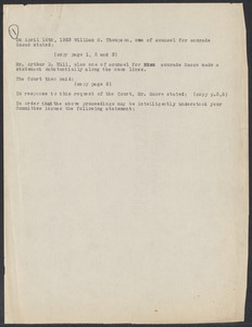 Sacco-Vanzetti Case Records, 1920-1928. Defense Papers. Report of Sacco-Vanzetti defense committee, May 1923. Box 6, Folder 11, Harvard Law School Library, Historical & Special Collections