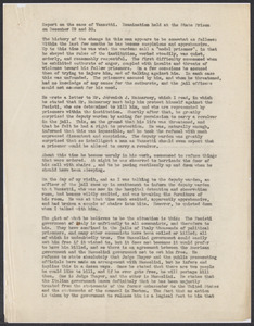 Sacco-Vanzetti Case Records, 1920-1928. Defense Papers. Report on the case of Vanzetti: Examination held at the State Prison, Signed by Abraham Myerson, n.d. Box 6, Folder 12, Harvard Law School Library, Historical & Special Collections