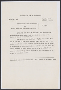Sacco-Vanzetti Case Records, 1920-1928. Defense Papers. Affidavits of Fred H. Moore and William J. Callahan, December 1921. Box 7, Folder 14, Harvard Law School Library, Historical & Special Collections