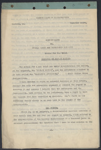 Sacco-Vanzetti Case Records, 1920-1928. Defense Papers. Decision on Ripley Motion, October 1, 1924. Box 7, Folder 34, Harvard Law School Library, Historical & Special Collections