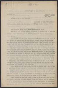 Sacco-Vanzetti Case Records, 1920-1928. Defense Papers. Affidavit of Fred H. Moore, May, 1922. Box 8, Folder 10, Harvard Law School Library, Historical & Special Collections
