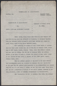 Sacco-Vanzetti Case Records, 1920-1928. Defense Papers. Affidavit of Thomas Doyle, April 12, 1923. Box 8, Folder 20, Harvard Law School Library, Historical & Special Collections