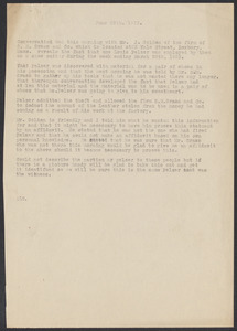 Sacco-Vanzetti Case Records, 1920-1928. Defense Papers. Notes (typewritten) of "ALC," June 28, 1923. Box 8, Folder 21, Harvard Law School Library, Historical & Special Collections