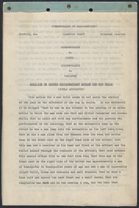 Sacco-Vanzetti Case Records, 1920-1928. Defense Papers. Decision on Second Supplementary Motion for New Trial (Gould Affidavit), October 1, 1924. Box 8, Folder 23, Harvard Law School Library, Historical & Special Collections