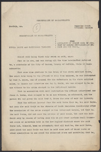 Sacco-Vanzetti Case Records, 1920-1928. Defense Papers. Deposition of Robert Reid n.d. Box 8, Folder 25, Harvard Law School Library, Historical & Special Collections