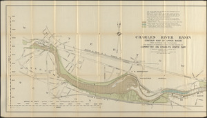 Charles River Basin contour map of upper basin from surveys and soundings