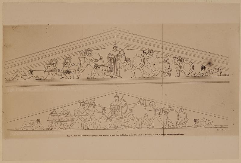 East pediment of Athena Temple in Aegina, west pediment of Athena Temple in Aegina