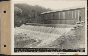 Ware River, Gilbert Manufacturing Co., Gilbertville, lower dam, looking upstream, Ware River, Hardwick, Mass., 1:40 PM (E.D.S.T.), May 11, 1931