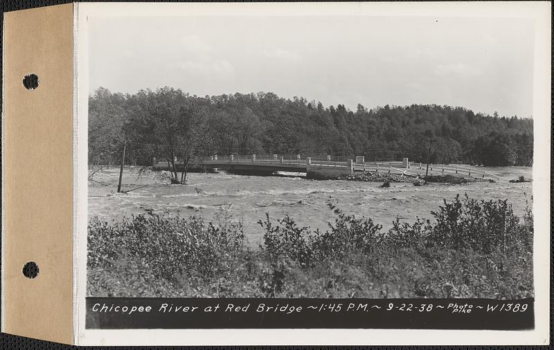 Chicopee River at Red Bridge, Ludlow and Wilbraham, Mass., 1:45 PM, Sep. 22, 1938