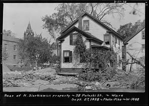 Rear of N. Siarkiewicz property, 38 Pulaski Street, Ware, Mass., Sep 27, 1938