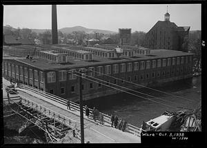 J.T. Wood Co., and temporary bridge, Ware, Mass., Oct 3, 1938