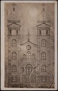 A. Farfaras, architect. Front elevation. Church, Webster, Mass.