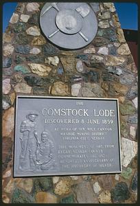 Monument commemorating discovery of silver at Comstock Lode, Virginia City, Nevada