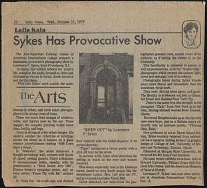 Sykes has provocative show