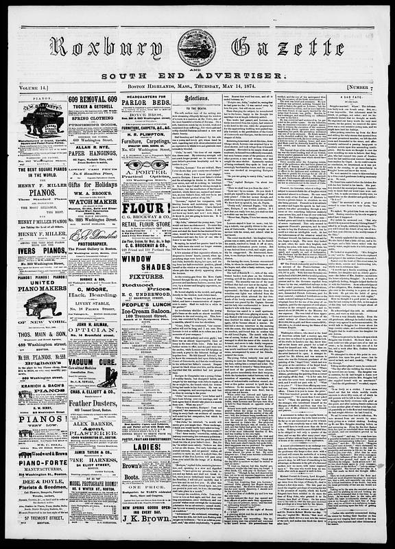 Roxbury Gazette And South End Advertiser, May 14, 1874 - Digital ...